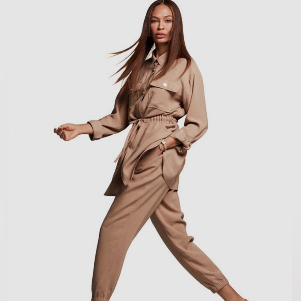 Anne Klein XL(16/18) Drawstring Waist Jogger pant, Light Coffee,NWT
